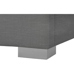 Meridian Pierce Grey Linen Textured Fabric Full Bed