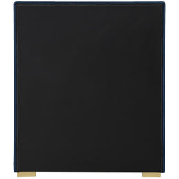 Meridian Pierce Navy Linen Textured Fabric Twin Bed