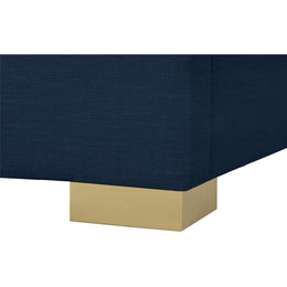 Meridian Pierce Navy Linen Textured Fabric Twin Bed