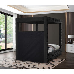 Meridian Royal Black Velvet King Bed (4 Boxes)