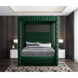 Meridian Royal Green Velvet Queen Bed (4 Boxes)