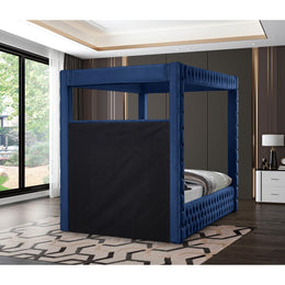 Meridian Royal Navy Velvet King Bed (4 Boxes)