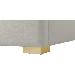 Meridian Royce Beige Linen Textured Fabric Queen Bed (3 Boxes)