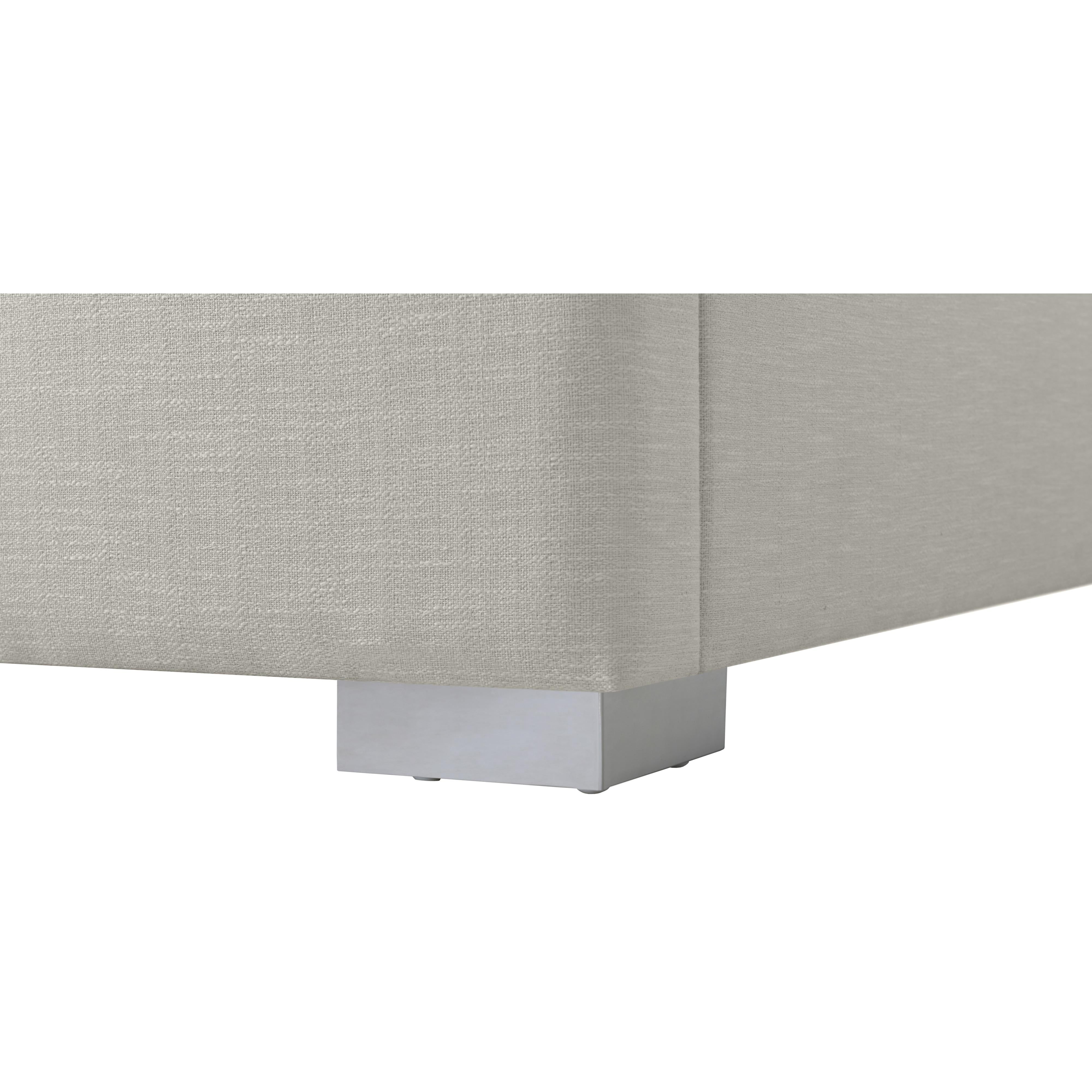 Meridian Royce Beige Linen Textured Fabric Queen Bed (3 Boxes)