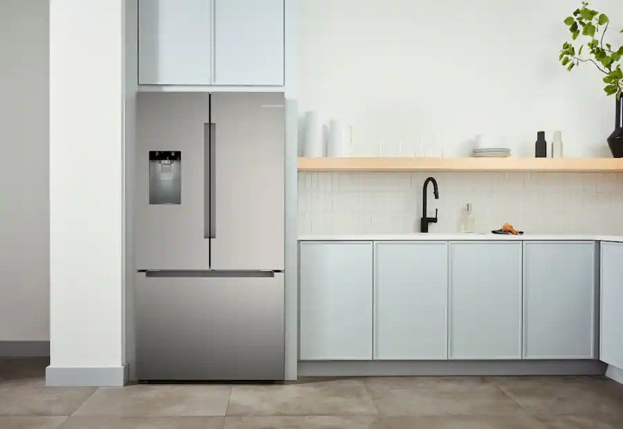 Bosch - 100 Series 36 in. Wide 26 Cu. Ft. French Door Bottom Freezer Smart Refrigerator with External Ice and Water - Stainless Steel