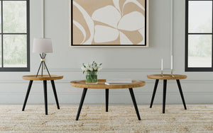 Zoe  Mango Wood Coffee and End Table Set Natural