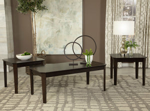 Amaro  Coffee and End Table Set Dark Brown
