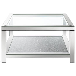 Valentina Mirrored Coffee and End Table Set Silver