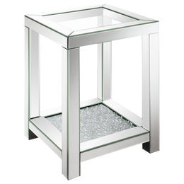 Valentina Mirrored Coffee and End Table Set Silver