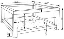 Valentina 1-shelf Square Glass Top Coffee Table Silver