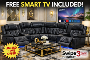 ACE26 Black Reclining Sectional