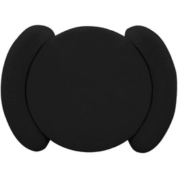 Meridian Horizon Black Boucle Fabric Ottoman
