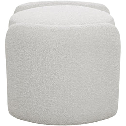 Meridian Horizon Cream Boucle Fabric Ottoman