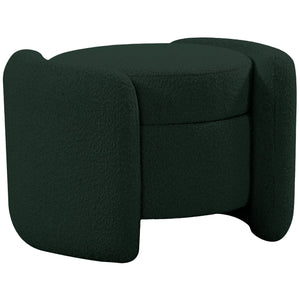 Meridian Horizon Green Boucle Fabric Ottoman