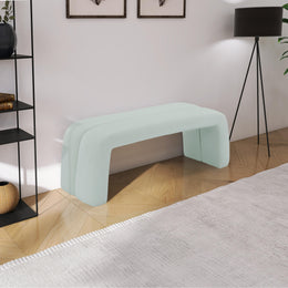 Meridian Arc Mint Vegan Leather Bench
