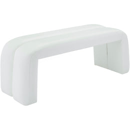 Meridian Arc White Vegan Leather Bench