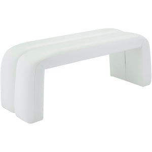 Meridian Arc White Vegan Leather Bench