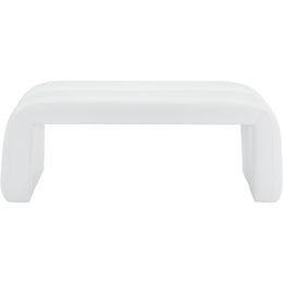 Meridian Arc White Vegan Leather Bench