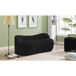 Meridian Flair Black Boucle Fabric Bench