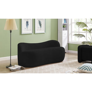 Meridian Flair Black Boucle Fabric Bench