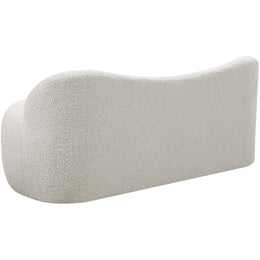 Meridian Flair Cream Boucle Fabric Bench