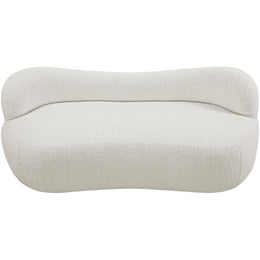 Meridian Flair Cream Boucle Fabric Bench