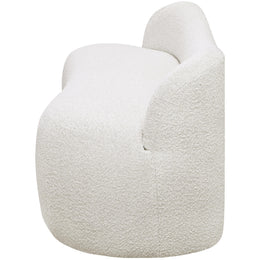 Meridian Flair Cream Boucle Fabric Bench