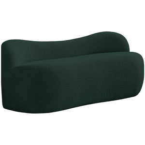 Meridian Flair Green Boucle Fabric Bench