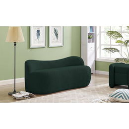Meridian Flair Green Boucle Fabric Bench