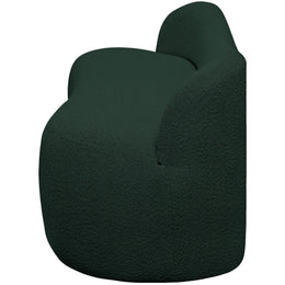 Meridian Flair Green Boucle Fabric Bench