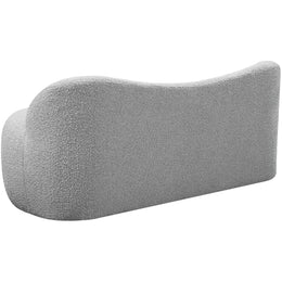 Meridian Flair Grey Boucle Fabric Bench