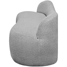 Meridian Flair Grey Boucle Fabric Bench