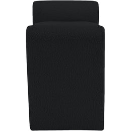 Meridian Stylus Black Boucle Fabric Bench