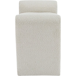 Meridian Stylus Cream Boucle Fabric Bench