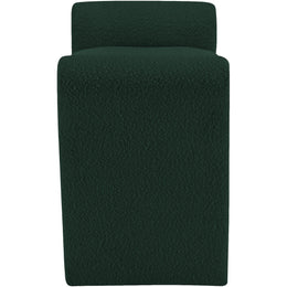 Meridian Stylus Green Boucle Fabric Bench