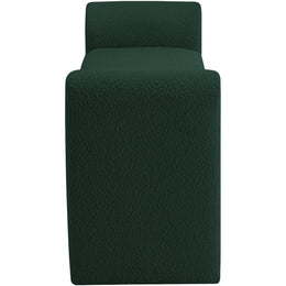 Meridian Stylus Green Boucle Fabric Bench