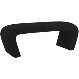 Meridian Odelia Black Boucle Fabric Bench