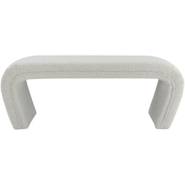 Meridian Odelia Cream Boucle Fabric Bench