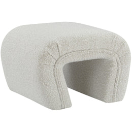 Meridian Odelia Cream Boucle Fabric Bench