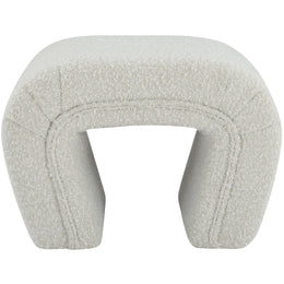 Meridian Odelia Cream Boucle Fabric Bench