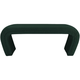 Meridian Odelia Green Boucle Fabric Bench