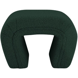Meridian Odelia Green Boucle Fabric Bench