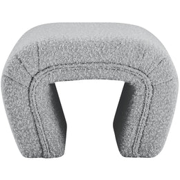 Meridian Odelia Grey Boucle Fabric Bench