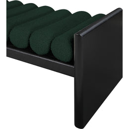 Meridian Waverly Green Boucle Fabric Bench