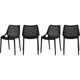 Meridian Mykonos Black Outdoor Patio Dining Chair