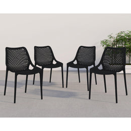 Meridian Mykonos Black Outdoor Patio Dining Chair