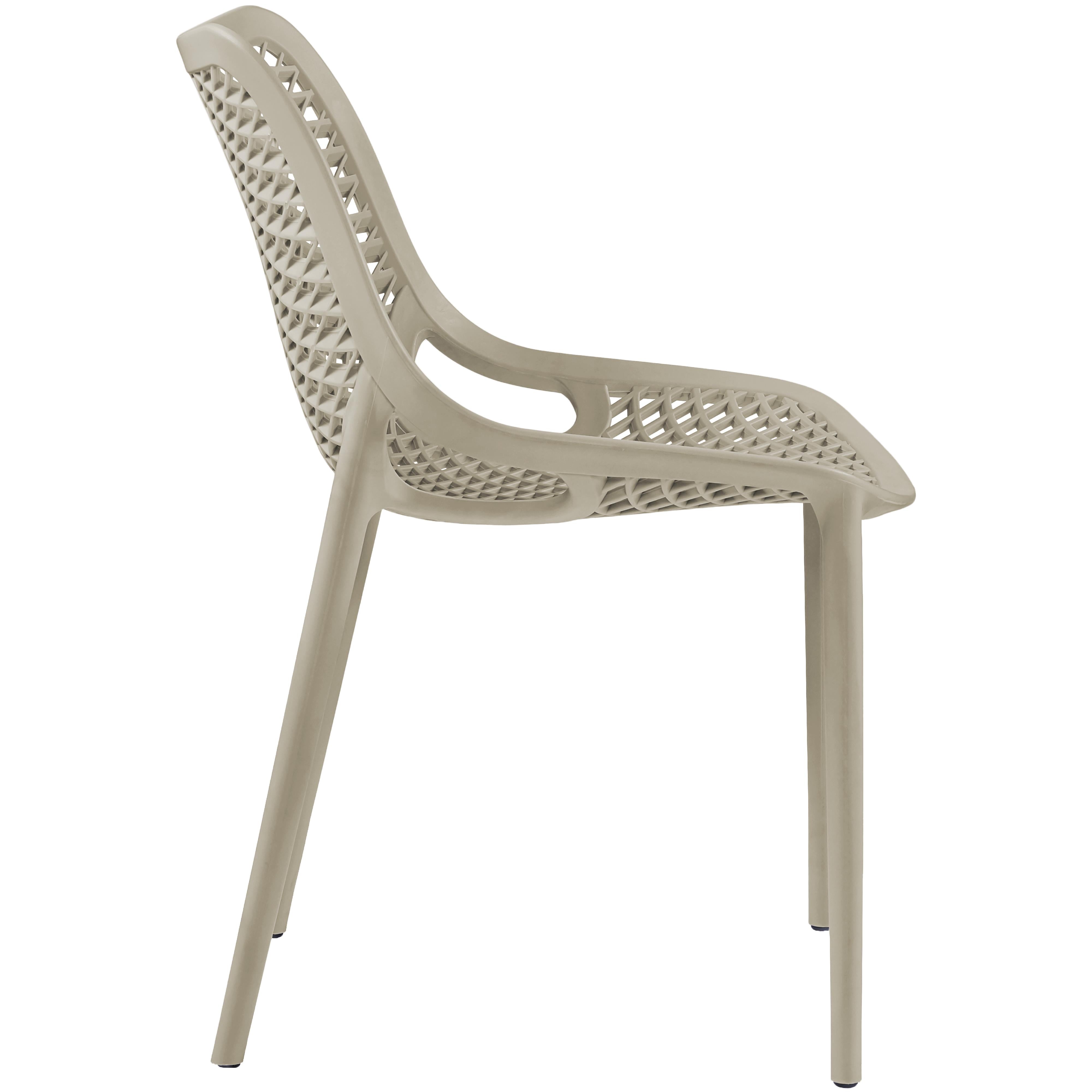 Meridian Mykonos Taupe Outdoor Patio Dining Chair