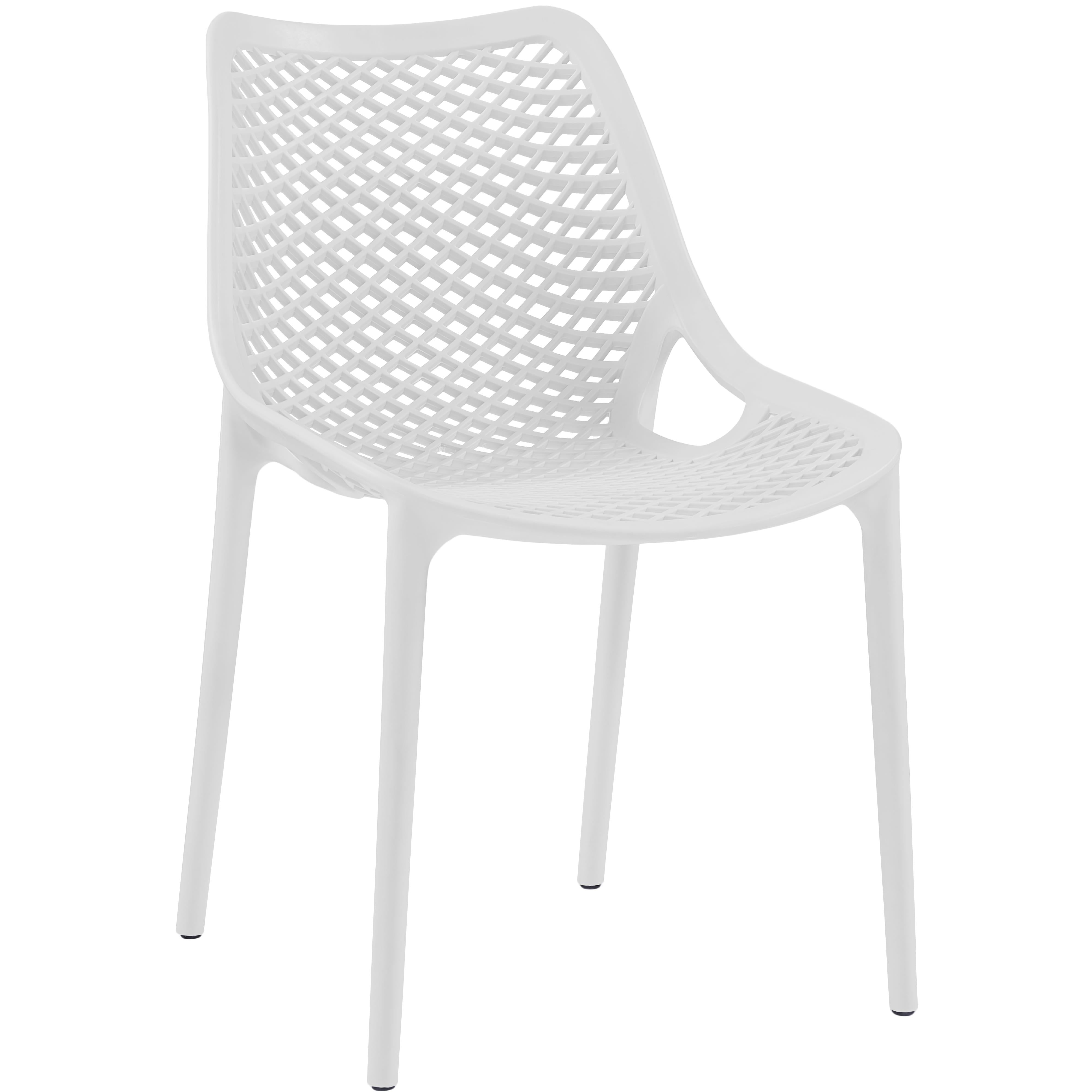 Meridian Mykonos White Outdoor Patio Dining Chair