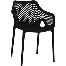 Meridian Mykonos Black Outdoor Patio Dining Chair