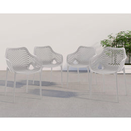 Meridian Mykonos Grey Outdoor Patio Dining Chair